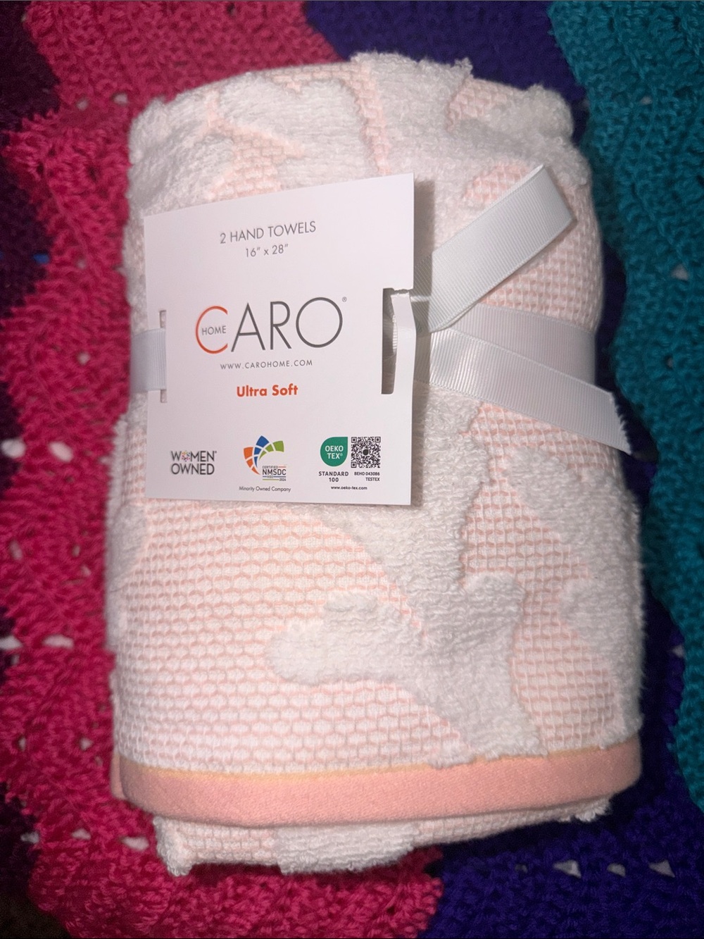 CARO Ultra Soft Hand Towels - Pale Pink (Set of 2)